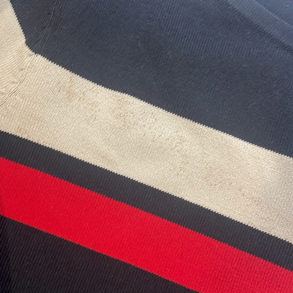 Jones New York Women's Black Top with Red and Cream Stripes 000631 - Picture 11 of 11